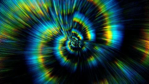 Holographic spiral vortex background with rainbow diffraction Stock Illustration