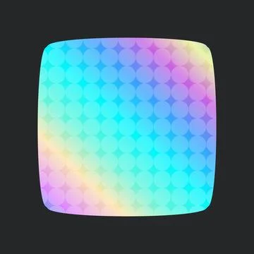 Holographic sticker. Different shape on gradient badget. Vector illustration Illustrazione stock