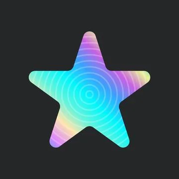 Holographic sticker. Different shape on gradient badget. Vector illustration Illustrazione stock