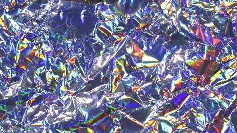 Holographic Stop Motion Foil Texture Background with Psychedelic Shimmer Stock Footage 311501538