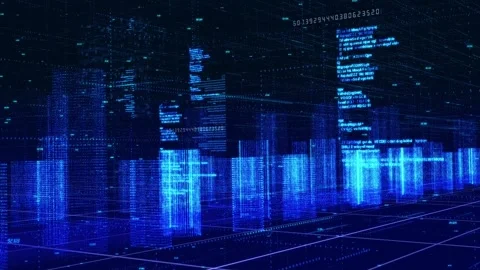 Holographic technology smart city architecture Stock Footage 182305541