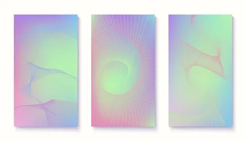 Holographic template with dotted flowing particles Stock Illustration