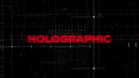 Holographic Text Animation on Digital Background Stock Footage 343574833