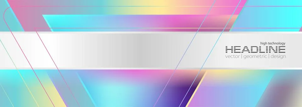 Holographic triangles geometric abstract tech background Stock Illustration