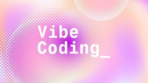 Holographic Vibe Coding Concept with Playful Purple Gradient Elements. Tren.. Stock Illustration