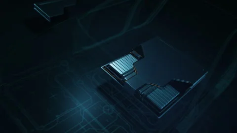Holographic visualization of electric car chassis and battery. Video stock 328834990