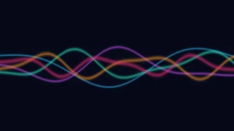 Holographic Waveform Background Loop Data Visual 库存影片 337939915