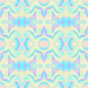Holographic waves seamless pattern. Vector illustration イラスト素材