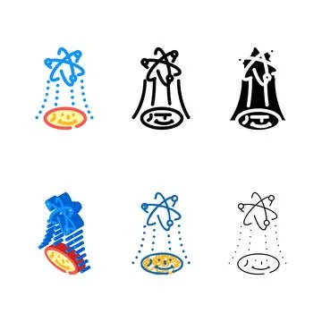 Holography quantum technology color designs icon vector 스톡 일러스트