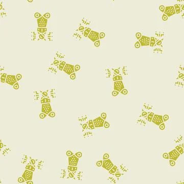 Holography quantum technology glyph seamless pattern イラスト素材