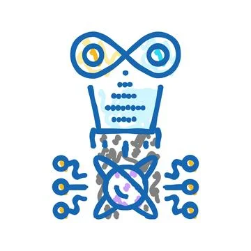 Holography quantum technology icon doodle illustration Stock Illustration