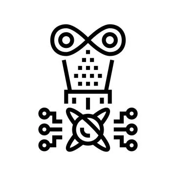 Holography quantum technology line icon vector illustration Stock Illustration