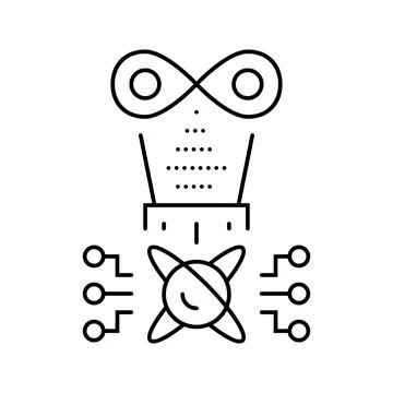 Holography quantum technology line icon vector illustration Stock Illustration