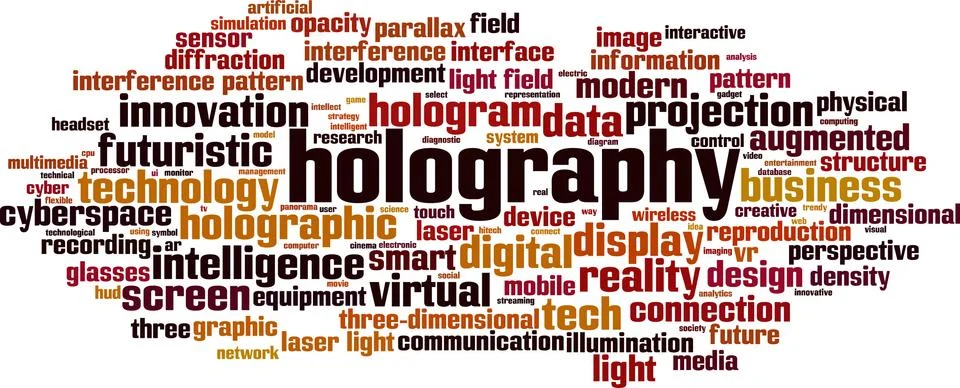 Holography word cloud Illustrazione stock