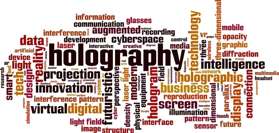Holography word cloud Illustrazione stock