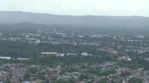 Holquín, Overview town, panshot Stock Footage