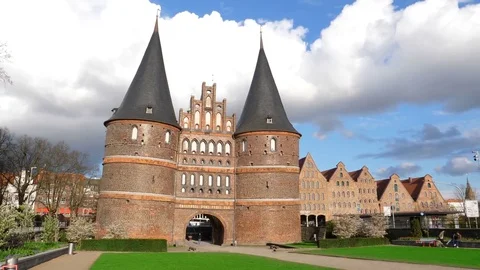 Holsten Gate, Luebeck, Germany. 動画素材 77400840