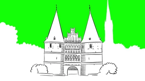 Holstentor Lubeck Animation Stock Footage 73852638