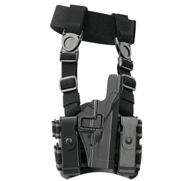 Holster ammunition security, side view Illustrazione stock