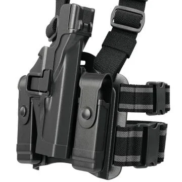 Holster black plastic, close view Stock Illustration