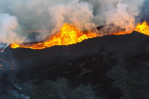 Holuhraun eruption Stock Photos