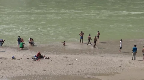 Holy Bath in Ganga River in Rishikesh 5 Stock-Footage 50208353