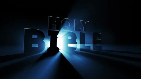 Holy Bible Animation Blue Alpha Channel Stock Footage