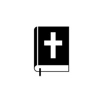 Holy bible book solid icon, religion elements Illustrazione stock