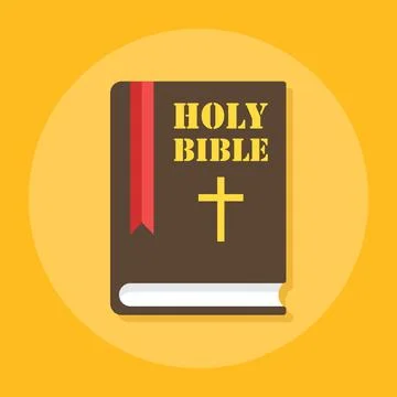 Holy bible icon in flat style. Christianity book vector illustration on iso.. Stock Illustration