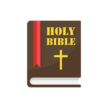 Holy bible icon in flat style. Christianity book vector illustration on iso.. Stock Illustration