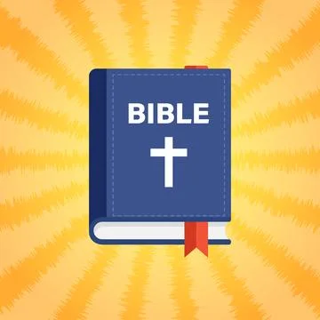 Holy bible icon in flat style. Christianity book vector illustration on iso.. Stock Illustration