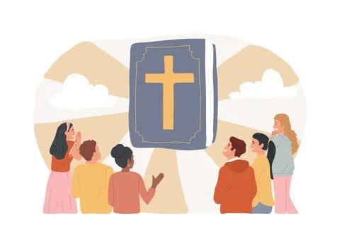 Holy bible isolated concept vector illustration. Stock Illustration