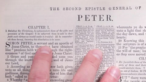 Holy Bible New Testament Study Second Peter Stock-Footage 293607463
