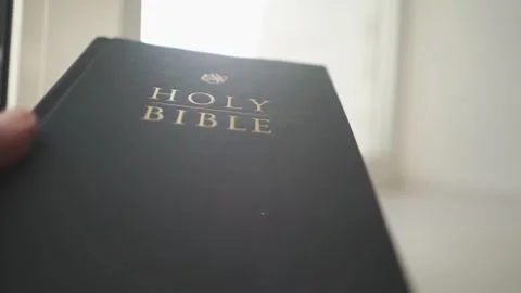Holy bible in the rays of the sun. Video stock 303589067
