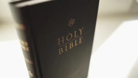 Holy bible in the rays of the sun. Stock Footage 303589094