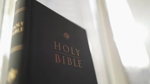 Holy bible in the rays of the sun. Stock Footage 303589124