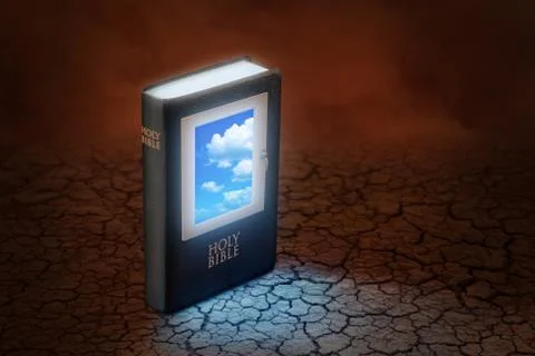 The Holy Bible is a source of light and heaven in the wilderness of the world Stock Photos