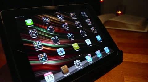 The Holy Bible on a tablet computer Stock Footage 12389690