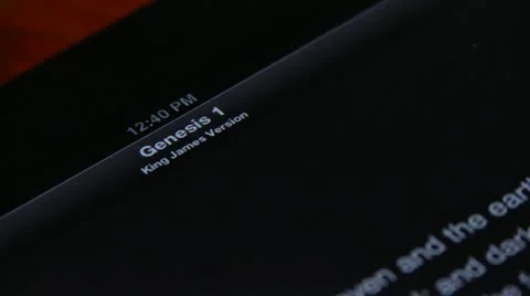 The Holy Bible on a tablet computer 库存影片 12389764