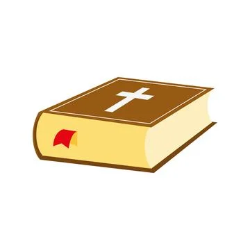 Holy Bible. Thick old book with a cross. Old and New Testament Stock Illustration