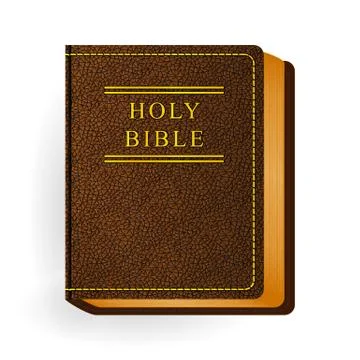 Holy Bible. Vector Vintage Leather Brown Book Stock Illustration
