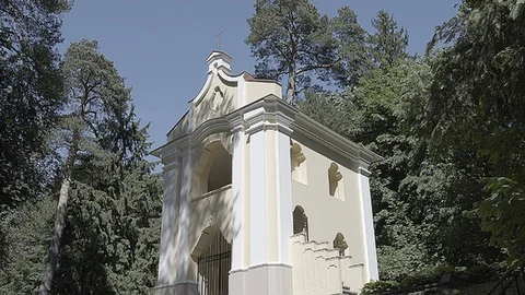 Holy Building In Forest Stock Footage 90428017