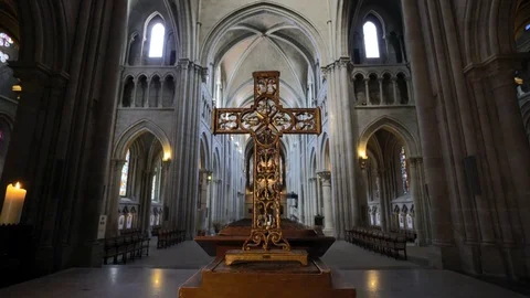 Holy Cathedral interior wide angle shot Stock Footage 79923776