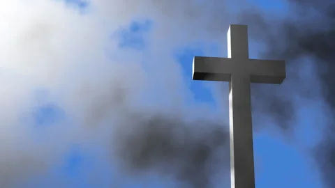 Holy Christian cross in the clouds. Stock Footage 170641615