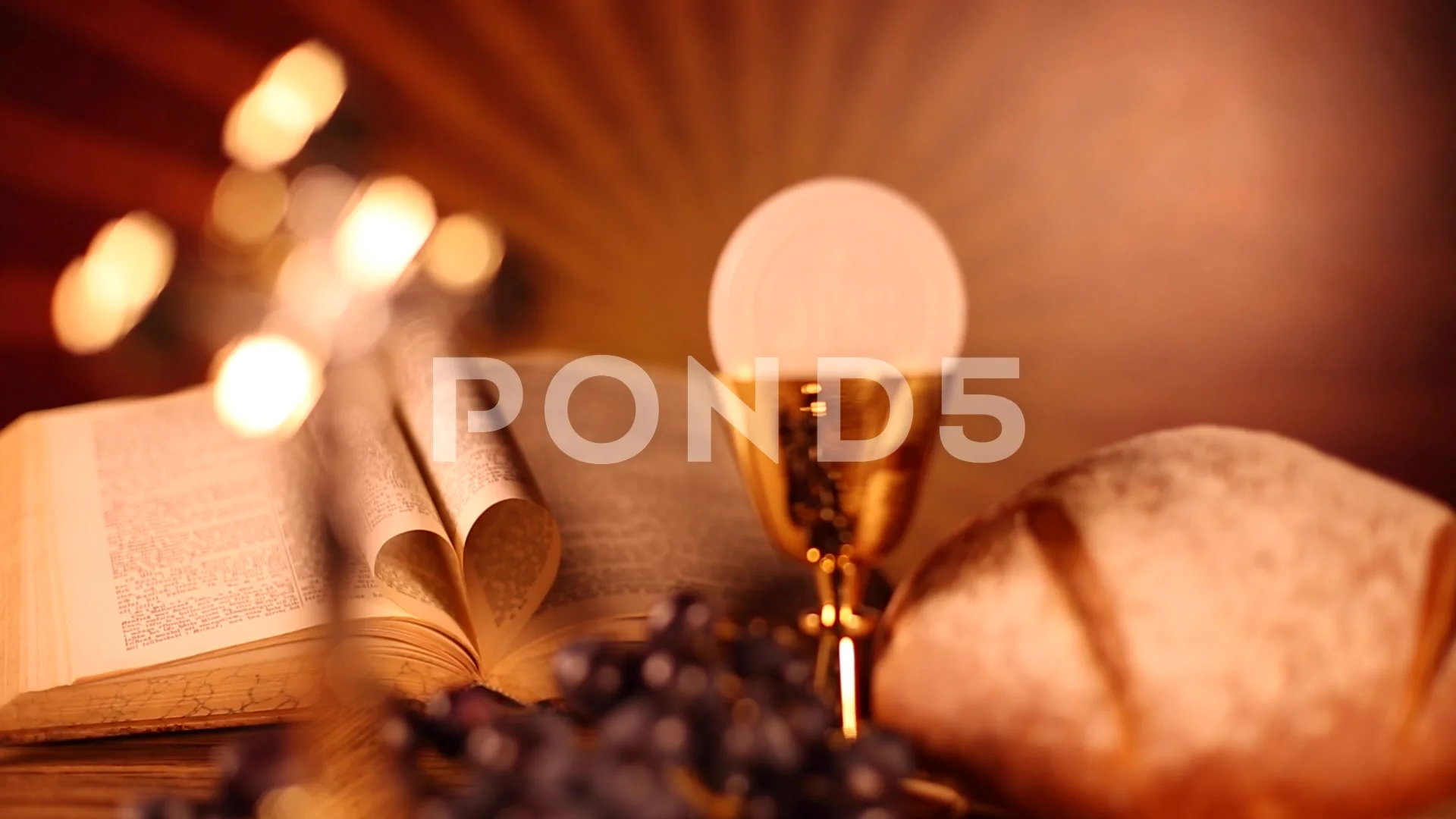 Holy Communion Bread, Wine for christian... | Stock Video | Pond5