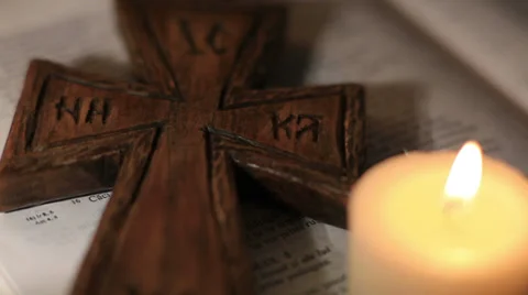 Holy cross with Candle Stock Footage 36905151