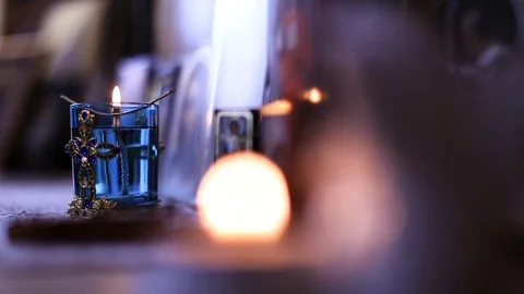 Holy cross with Candle Stock Footage 76055525