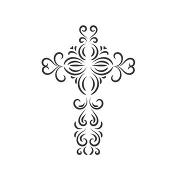 Holy Cross Design for Tattoo design Stock Illustration
