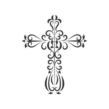 Holy Cross Design for Tattoo design Stock Illustration