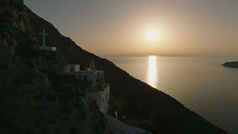 Holy Cross Monastery at sunset Stock Footage 237753389